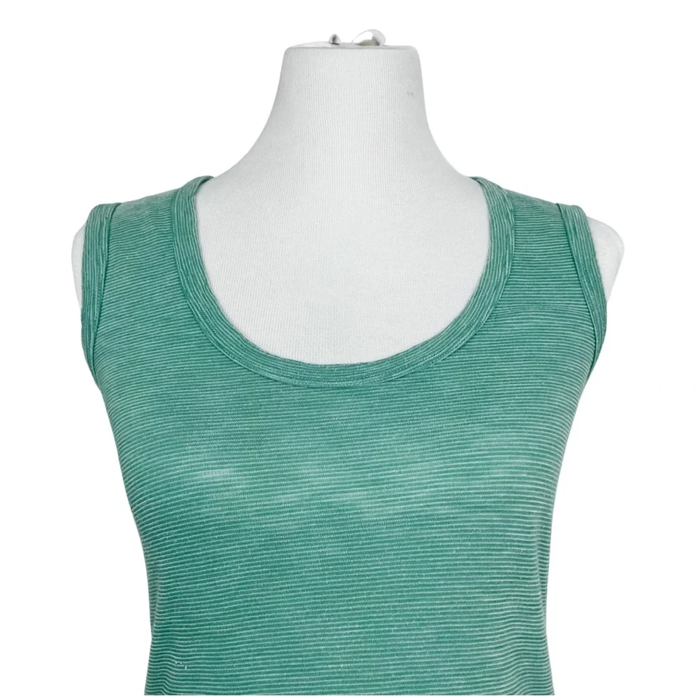 Anthropologie t.la Striped Scoop Neck Layering Tank Women’s Small Seafoam Green - Picture 2 of 11